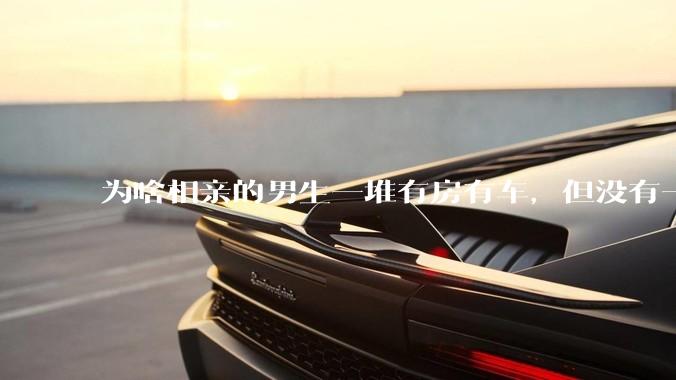 为啥相亲的男生一堆有房有车，但没有一个长得帅的？